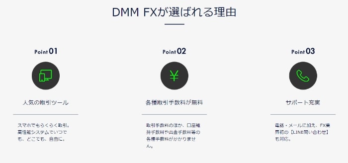 DMMFXは基本的なサービスが充実している