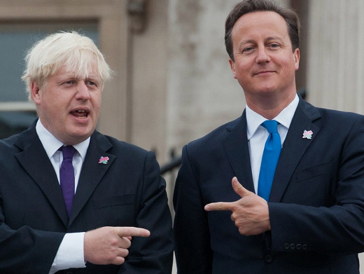 EU離脱派のロンドン市長：ボリス・ジョンソン氏とEU残留派の英国首相：デーヴィッド・キャメロン氏