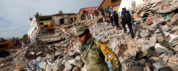 現在死者が34名になっているメキシコ沖地震